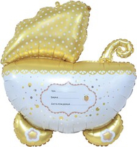 Фигура Коляска для малыша, Ванильное золото 35" Fl