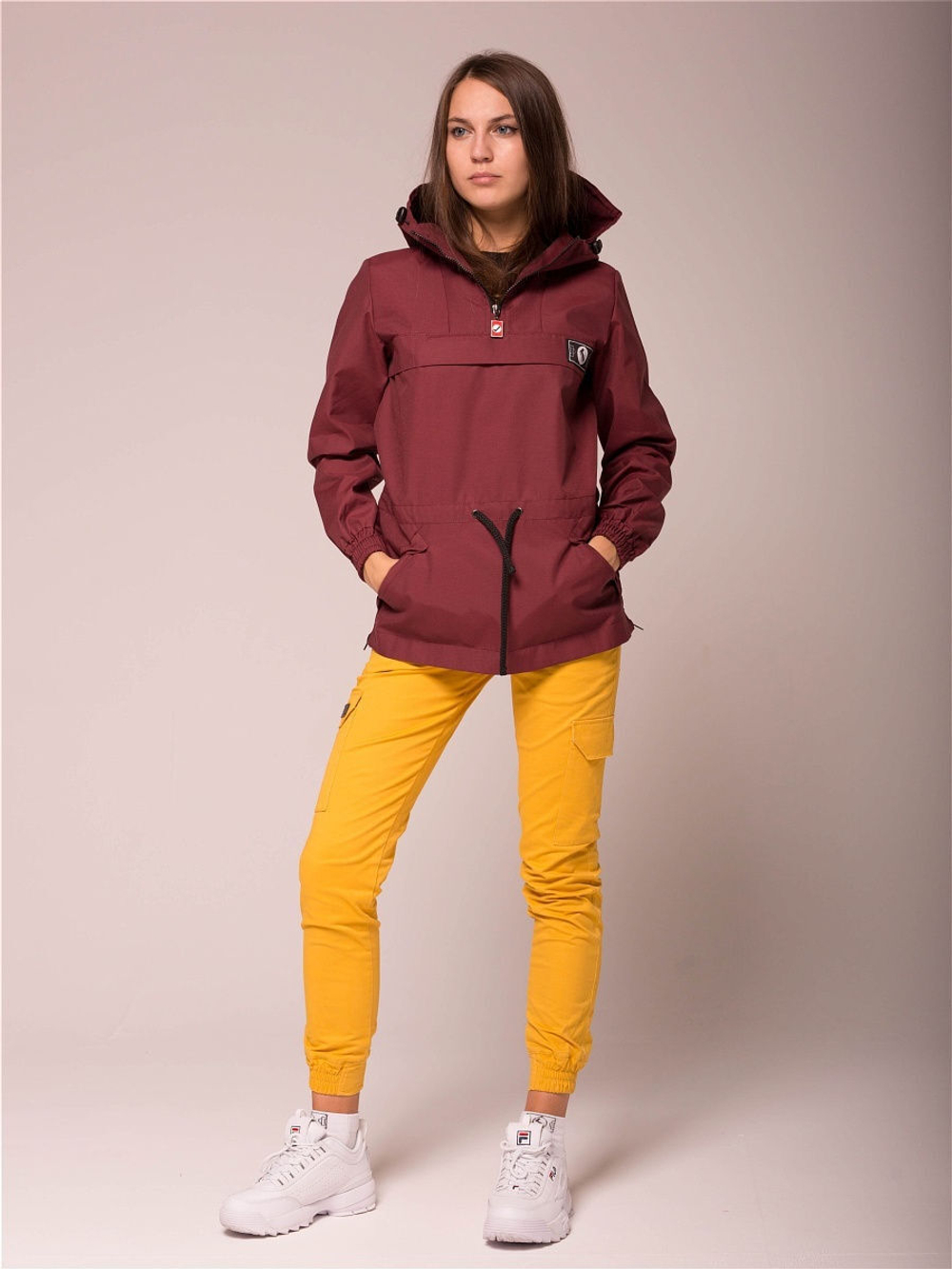 Анорак женский с кулиской без утеплителя Город Горький бордовый