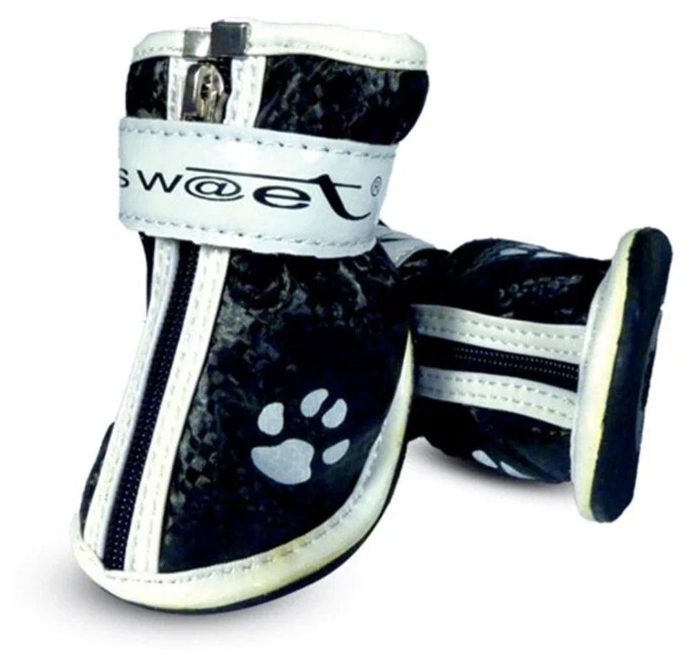 Ботинки для собак черные с "лапками" 55*45*55 мм, размер XL (уп.4 шт.) Триол