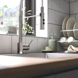 IKEA VIMMERN  (ИКЕА ВИММЕРН)  -  Смеситель для кухни с распылителем, сталь