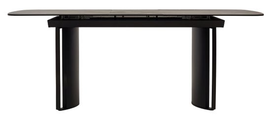 Стол RASMUS 160 KL-80 Серый мрамор, итальянская керамика / черный каркас, ®DISAUR