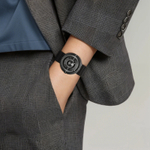 Funtime Quartz Movement Stainless Steel Strap Watch Men"s Watches Black Dial 50 meter Water Resistance