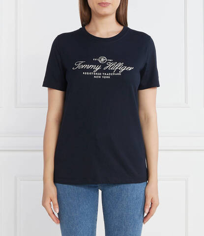 Футболка REG HILFIGER SCRIPT C-NK SS Tommy Hilfiger - темно-синий(WW0WW40293)