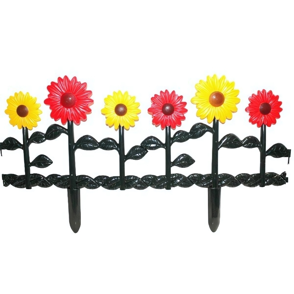 Заборчик LISTOK декоративный ЦВЕТЫ Размер секции: 62х33,5см