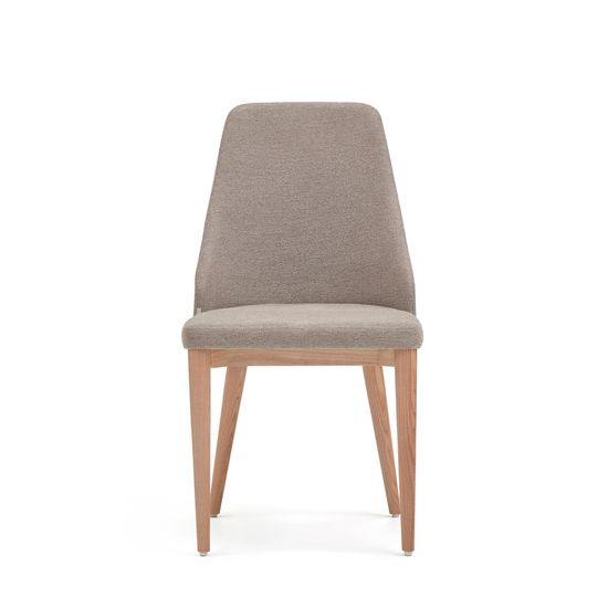 Rosie Стул из коричневой синели с ножками из массива ясеня