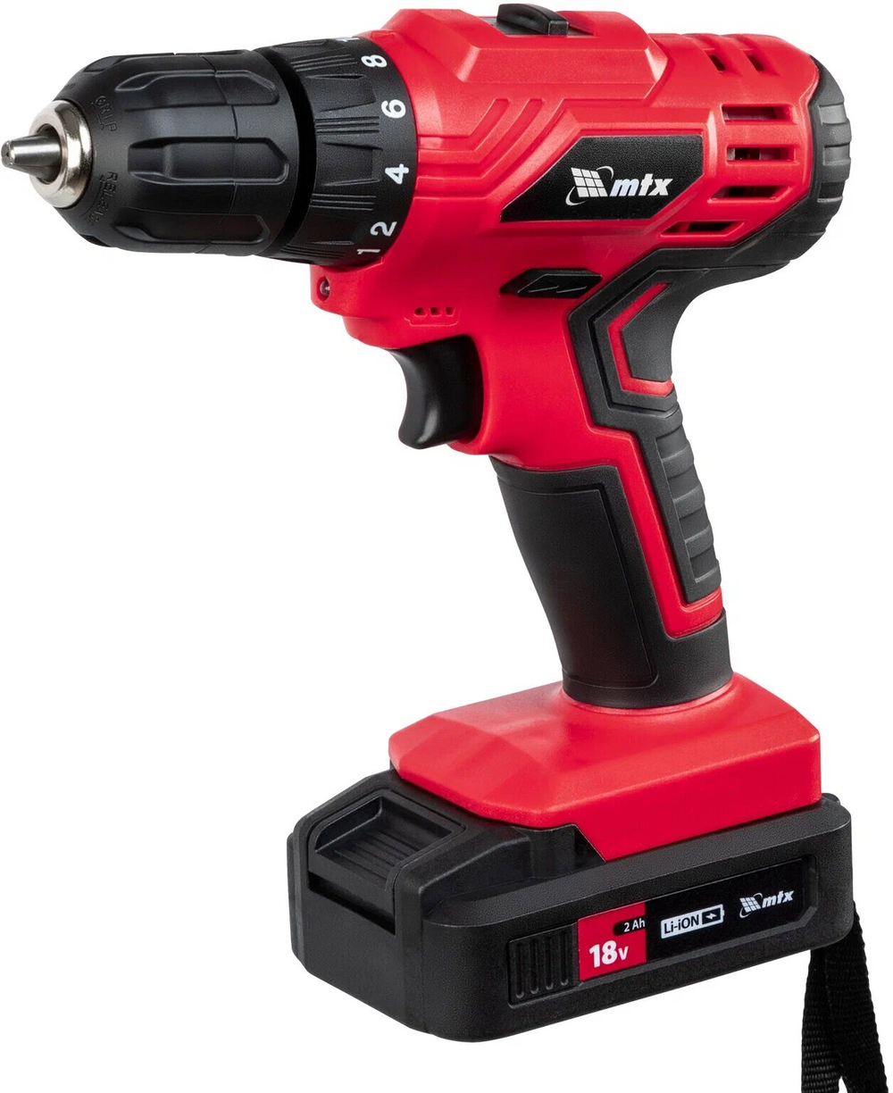 Дрель-шуруповерт аккумуляторная MTX MCDL-18-02 Li-Ion, 18 В, 2 акк. 26185