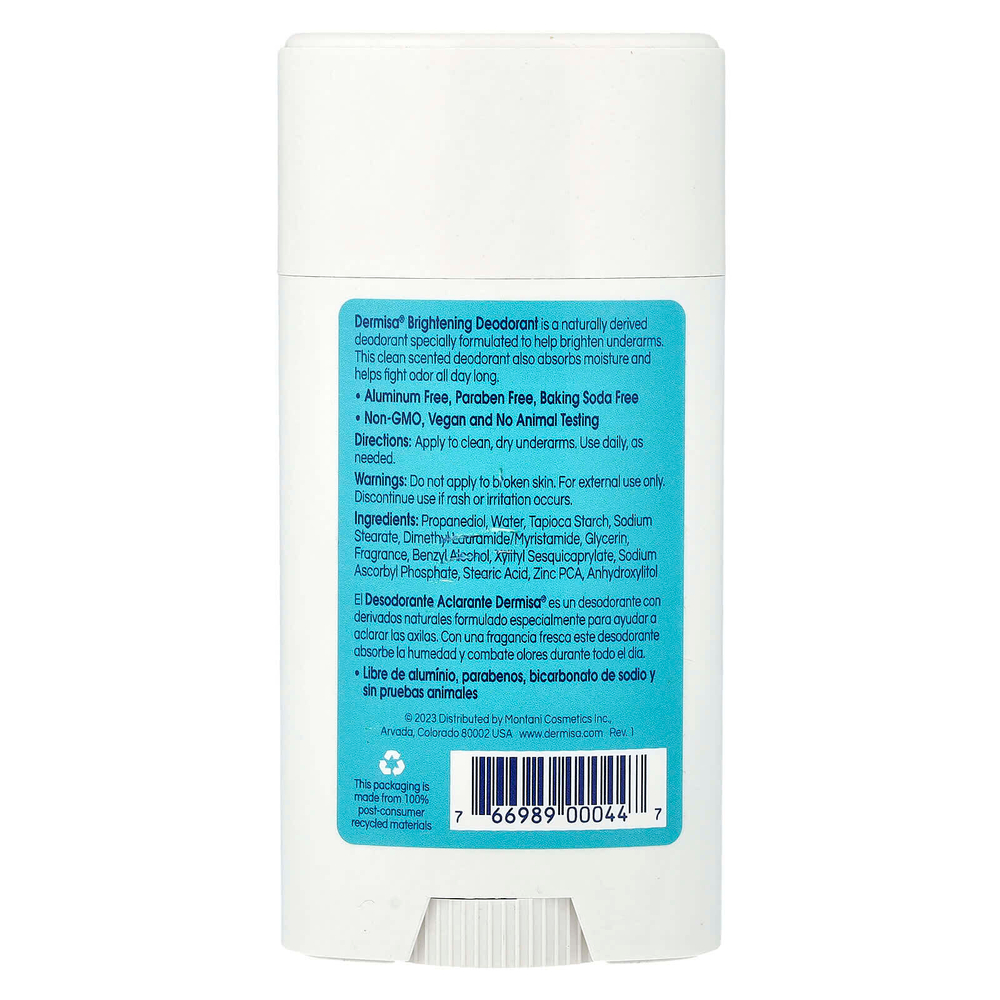 Dermisa, осветляющий дезодорант-стик, 75 г (2,65 унции)