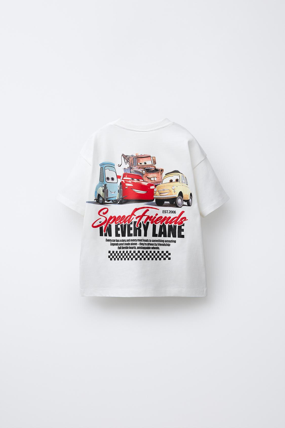 ZARA ФУТБОЛКА CARS RAYO MCQUEEN AND FRIENDS © DISNEY, БЕЛЫЙ