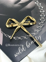 Брошь бантик золото
