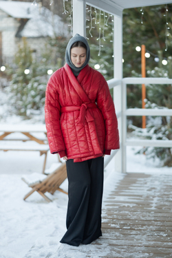 Пуховик - Кимоно укороченный