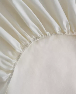 ZARA HOME ДЕТСКАЯ ПРОСТЫНЯ НА РЕЗИНКЕ, ЖЕЛТОВАТО-БЕЛЫЙ