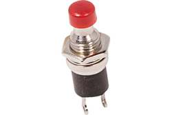 Выключатель-кнопка REXANT металл 220v 2а (2с) off-(on) диаметр 7.2 красная micro (rwd-301, pbs-10b) (10шт) 36-3310