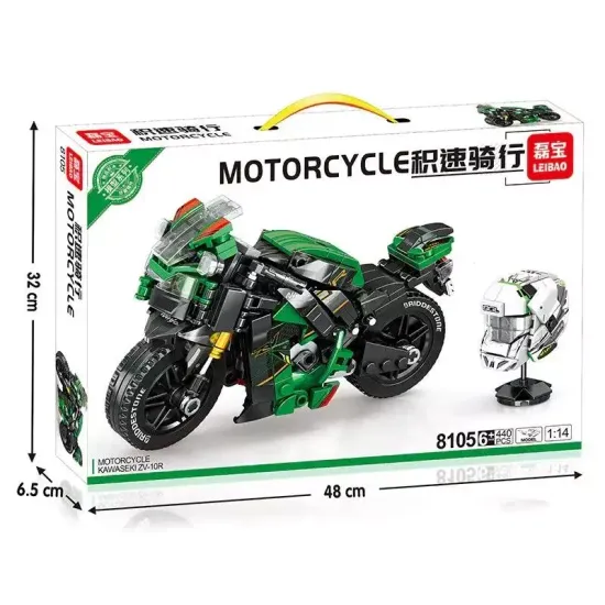 Конструктор Leibao " Мотоцикл  Kawasaki ZV-10R " , 440 деталей
