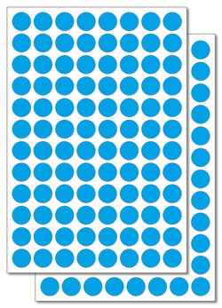 Голубые виниловые наклейки для маркировки Policomprint M3, 14 мм. 192 шт.