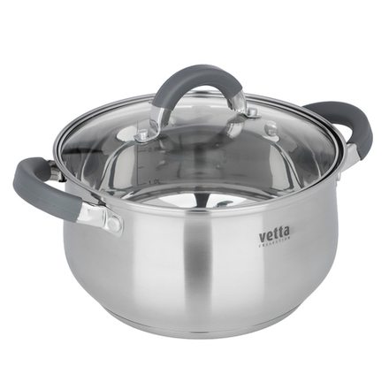 Набор кастрюль тм VETTA Вена 6 пр. (1,9л+3,6л+6,0л) со стекл. крышкой