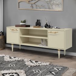 Тумба под ТВ Арт Колор matte 155см Классик Голд Серый шелк матовый