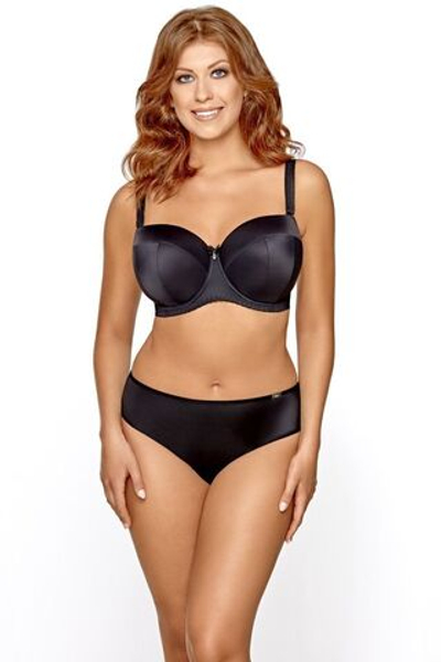 Бюстгальтер-балконет с гладкими чашками без отделки (Размер: 70E) (Цвет: черный)