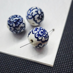 Бусины Гжель, керамические, синие голубые, р-р 16мм, штучно