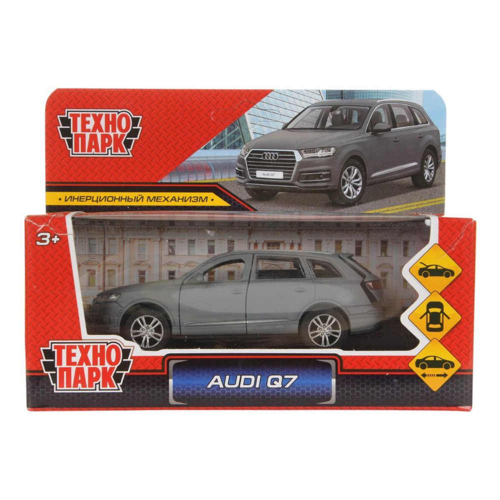 Модель ин. мет. "Audi Q7" 12см. матовый, серый , двер, багаж. Q7-12MAT-GY (Технопарк)