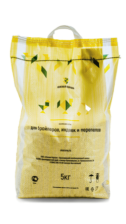Комбикорм для молодняка индеек в возрасте 0-8 недель/перепелов в возрасте 0-30 дней СТАРТ (крупка) 5 кг