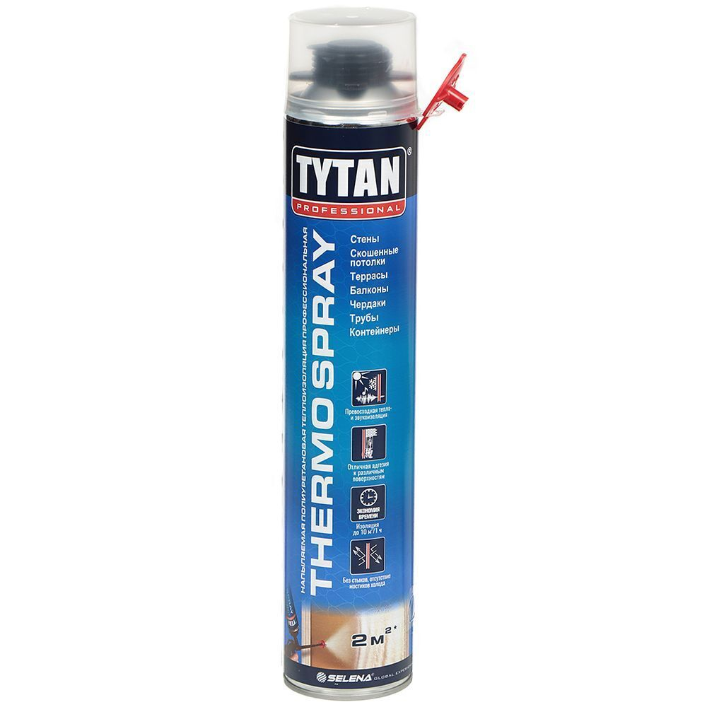 Пена-утеплитель Tytan, профессиональная, 870 мл, Thermospray, всесезон, 66220