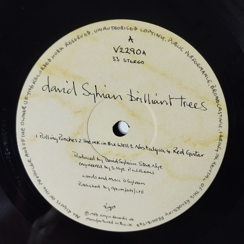 Винтажная виниловая пластинка LP David Sylvian Brilliant Trees (UK 1984)