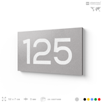 Номер на дверь 125, табличка на дверь для офиса, квартиры, кабинета, аудитории, склада, серый 120х70 мм, Айдентика Технолоджи