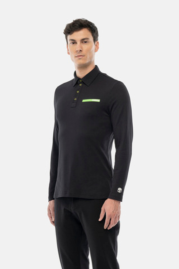 Мужское поло Hydrogen RUBBER LOGO TECH POLO LS (GI0008-007)