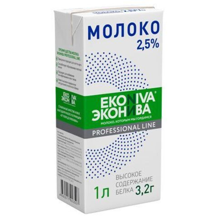 Молоко ультрапаст. Professional Line Эконива 2,5% 1000 мл TBA Slim