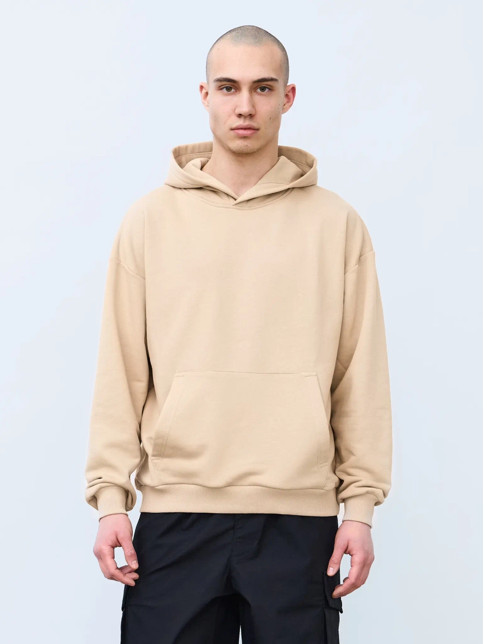 Худи оверсайз без начеса (бежевый)