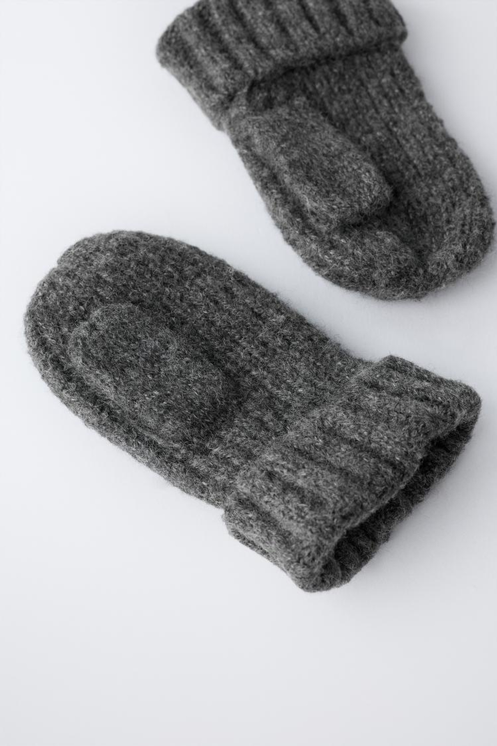 ZARA ВАРЕЖКИ, СЕРЫЙ МЕЛАНЖ