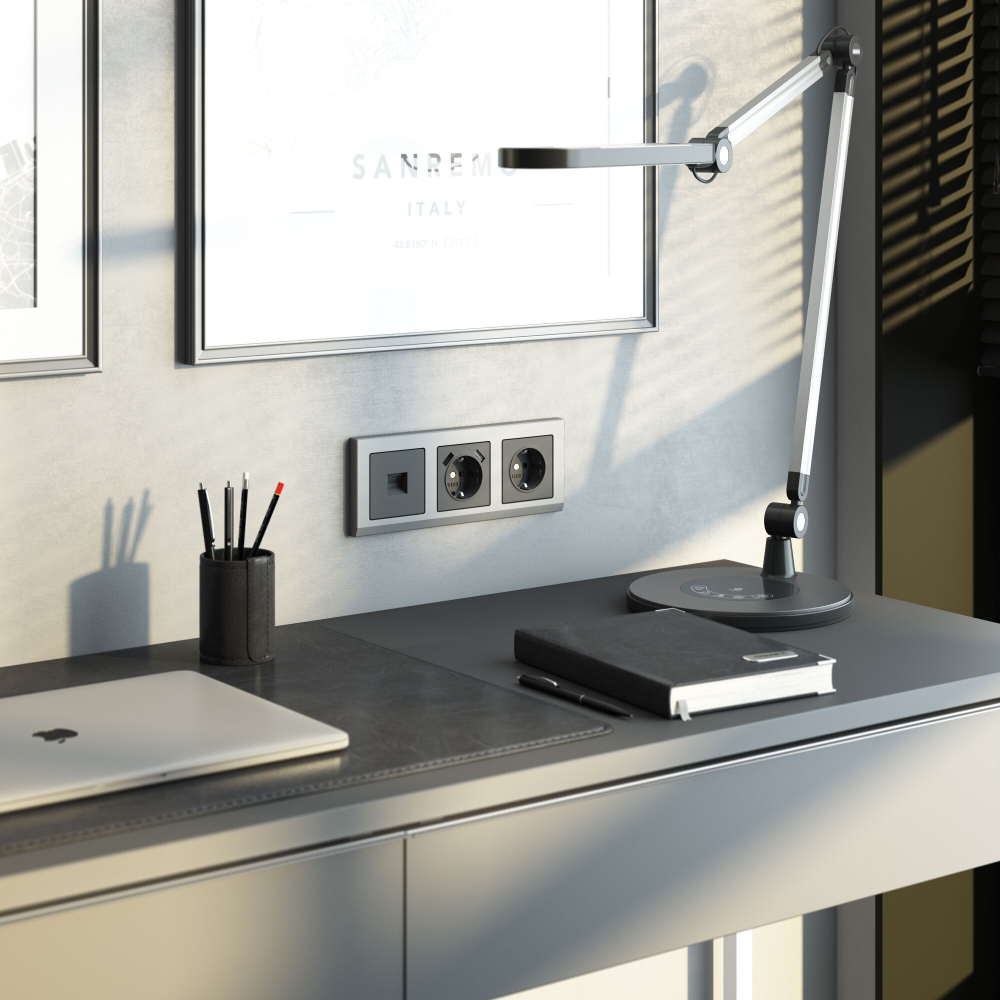 Накладка для розетки USB (графит матовый)