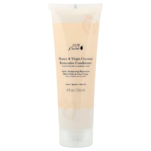 100% PURE, Восстанавливающий кондиционер с медом и кокосом, для сухих и поврежденных волос, 236 мл (8 жидк. Унций)