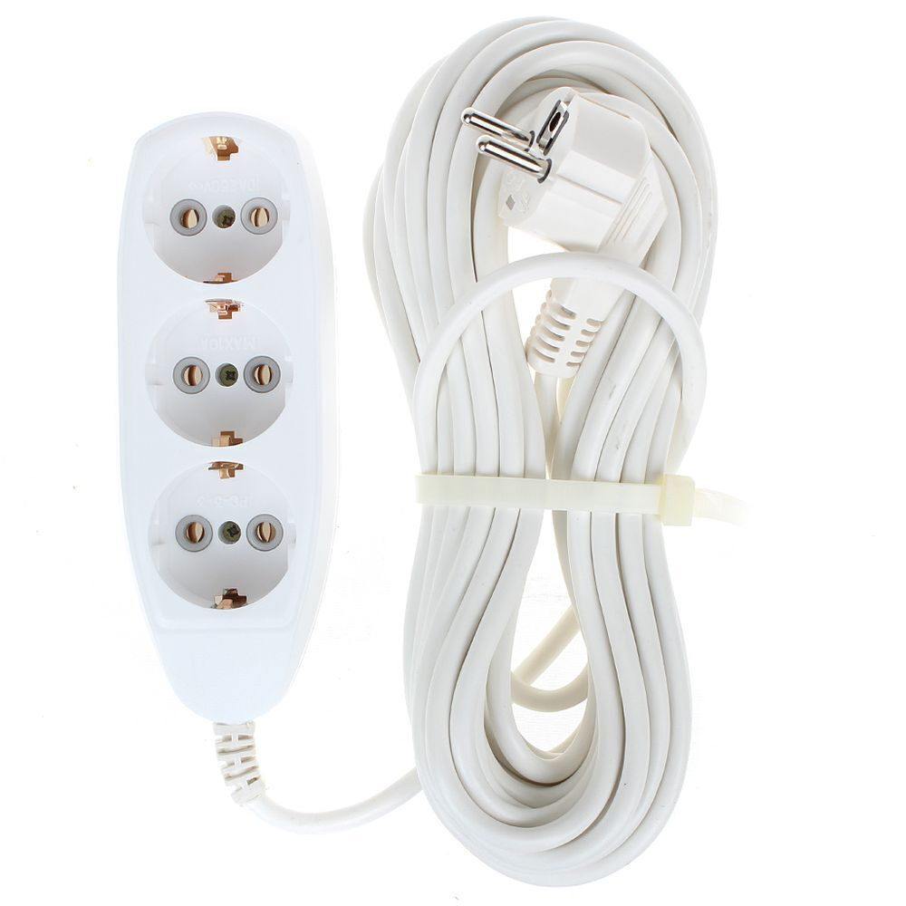 Удлинитель бытовой 3 гн, 7 м, ПВС, 3х0.75 мм2, с/з, Jett, РС-3, 155-637