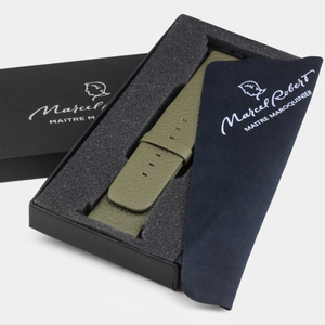 Ремешок для Apple Watch 44/45/46 mm из кожи теленка, зеленого цвета