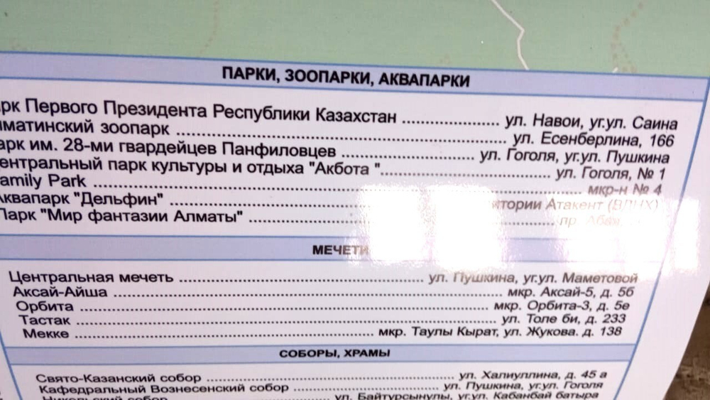 План-схема г. Алматы 130 х 170 см обновлённая 2023 г.