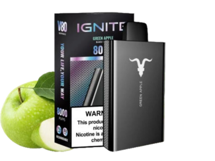 Ignite V80 Green apple - зелёное яблоко 8000 затяжек 20мг (2%)