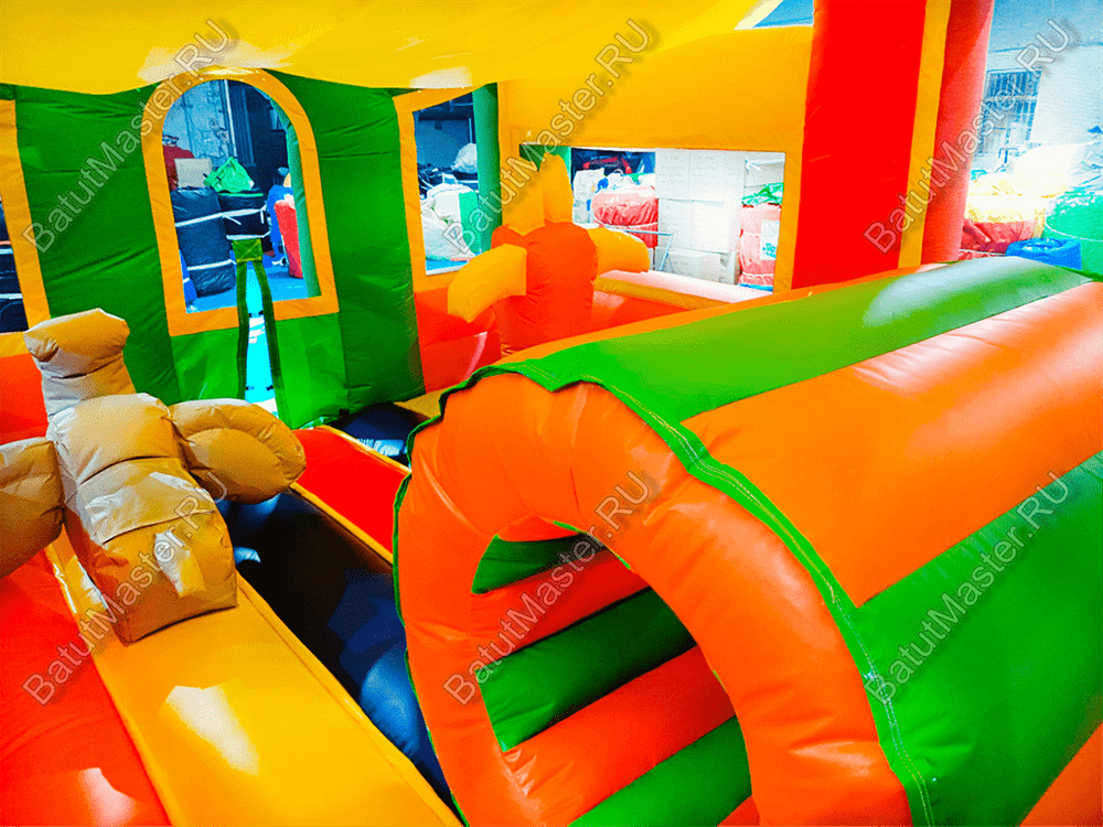 Коммерческий надувной батут "Законы джунглей", без горки
