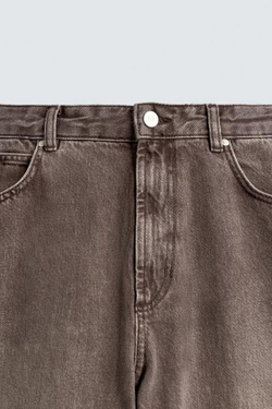 ZARA ДЖИНСЫ BAGGY FIT, КОРИЧНЕВЫЙ