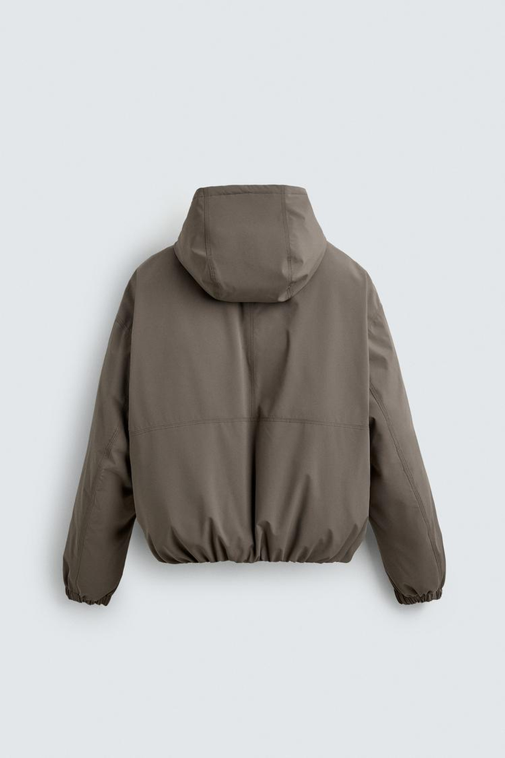 ZARA СТЕГАНАЯ КУРТКА ИЗ ВЫСОКОТЕХНОЛОГИЧНОЙ ТКАНИ, СЕРО-КОРИЧНЕВЫЙ