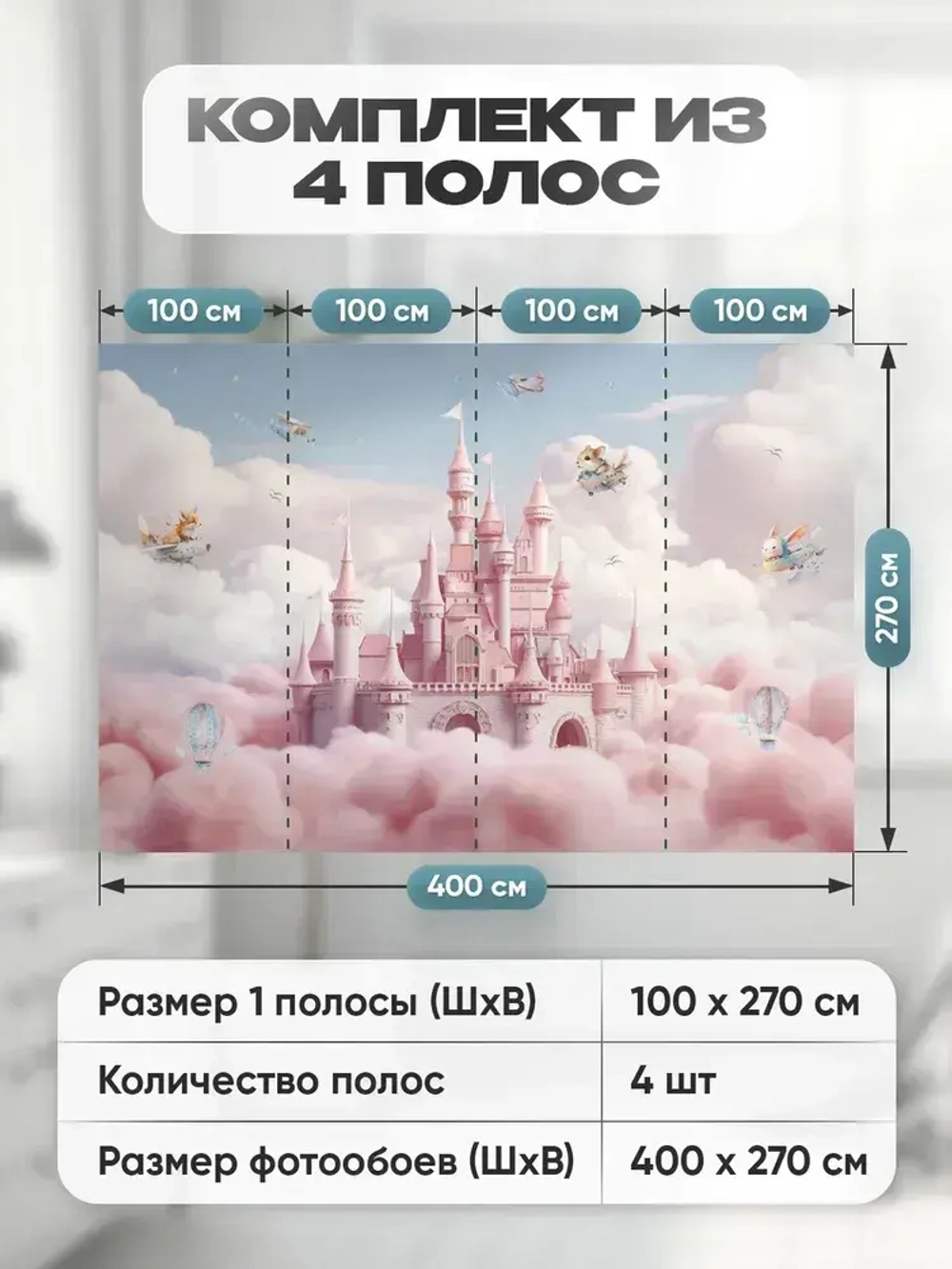Auroom Фотообои для девочки в детскую спальню флизелиновые 400х270