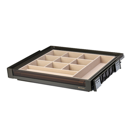 Выдвижная полка-органайзер со стеклянной панелью Unihopper с доводчиком, Naka