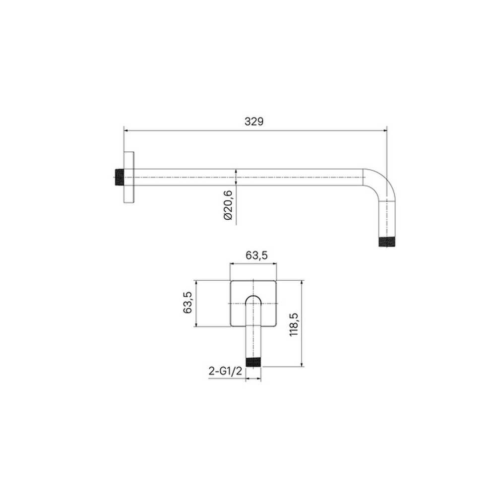 Кронштейн для верхнего душа, IDDIS SLI39CSi61 коробка, ХРОМ