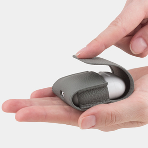 Чехол для наушников Petit из кожи теленка, стального цвета