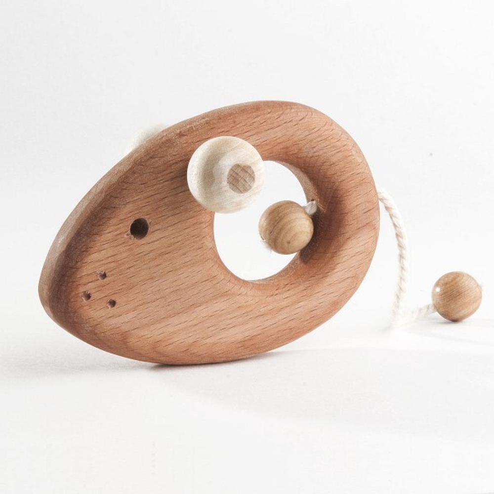 Деревянная погремушка - грызунок Мышонок Леснушки