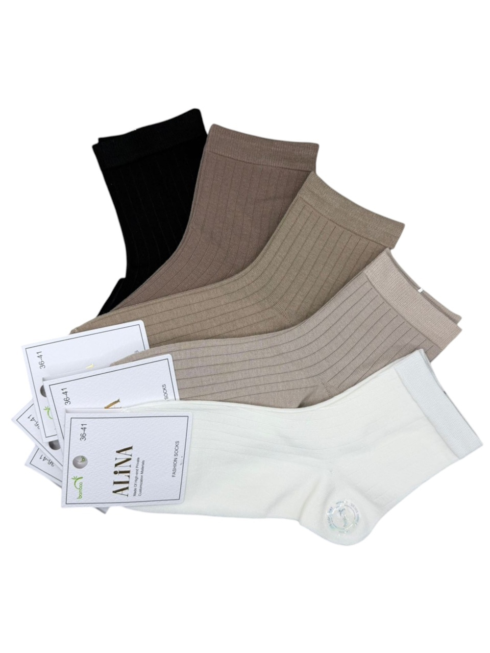 Носки женские из хлопка - набор 10 пар