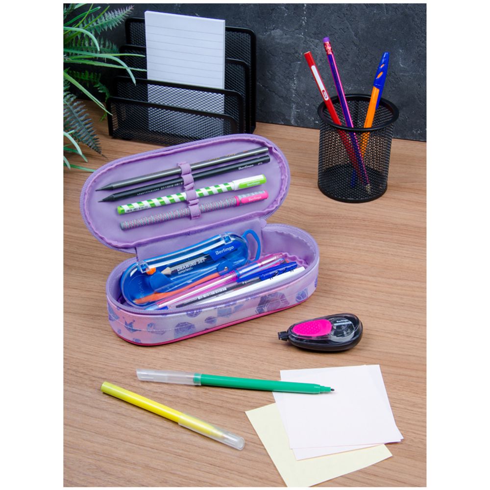 Пенал корпусный 1 отделение, 210*85*50 Berlingo "Diamonds", полиэстер