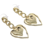 Серьги «ЭЛЛОДИ», сердечки, цвет золото и серебро, 4*2см