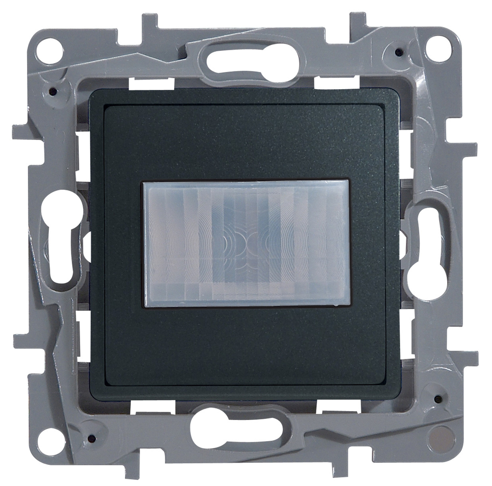 Датчик движения двухпроводной 400Вт с регулировкой выдержки времени, освещенности и радиуса обнаружения - антрацит ETIKA Legrand