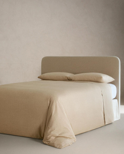 Zara Home - Простыня из сатина с текстурным эффектом, бежевый, 210x280 см